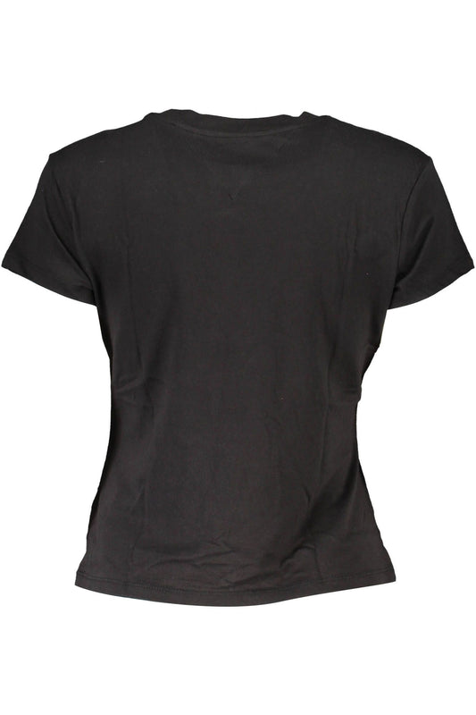 Black Cotton Women T-Shirt