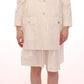 Elegant White Button Front Jacket Coat