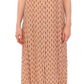 Elegant Pink Full-Length Dress with Chic Detailing