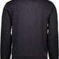 Black Cotton Men Polo Sweater