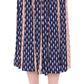 Elegant Blue and Pink Below-Knee Skirt