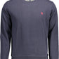 Blue Cotton Men Sweater