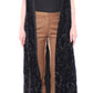Elegant Black Brocade Cape Coat Jacket