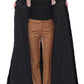 Elegant Black Brocade Cape Coat Jacket