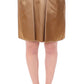 Elegant Gold-Tone Midi Pencil Skirt