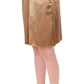 Elegant Gold-Tone Midi Pencil Skirt