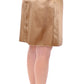 Elegant Gold-Tone Midi Pencil Skirt
