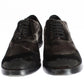 Elegant Brown Velvet Vintage Lace-Up Shoes