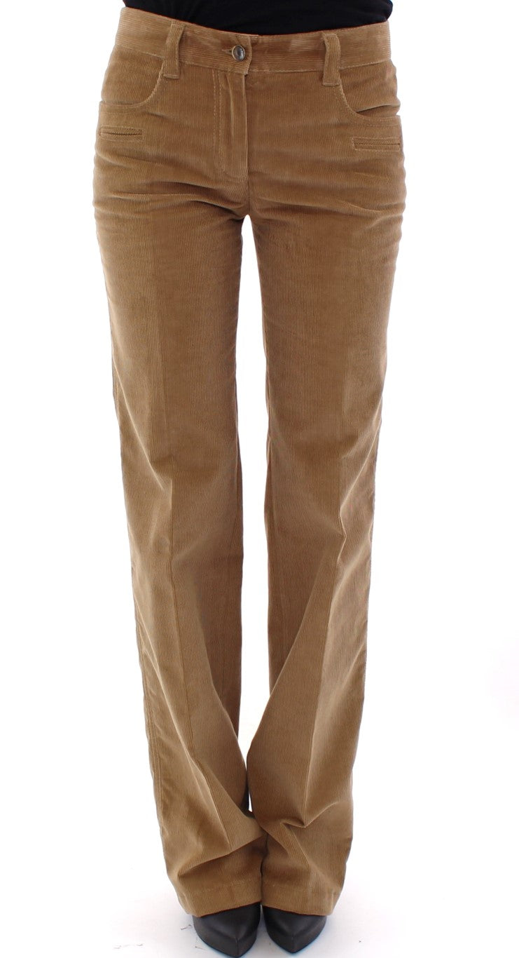 Elegant Cotton Brown Trousers for Women