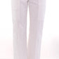Elegant White Cotton Blend Trousers