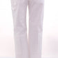 Elegant White Cotton Blend Trousers