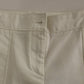 Elegant White Cotton Blend Trousers
