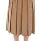 Elegant Beige Full Skirt with Leopard Details