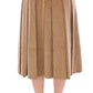 Elegant Beige Full Skirt with Leopard Details
