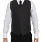 Elegant Gray Linen Slim Fit Blazer and Vest