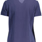 Blue Cotton Women Polo Shirt