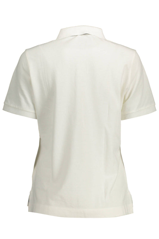 White Cotton Women Polo Shirt