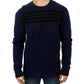 Chic Blue Striped Crewneck Sweater Pullover