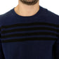 Chic Blue Striped Crewneck Sweater Pullover