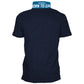 Blue Cotton Men Polo Shirt