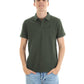 Green Cotton Men Polo Shirt