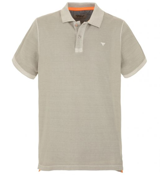 Beige Cotton Men Polo Shirt