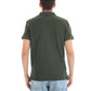 Green Cotton Men Polo Shirt