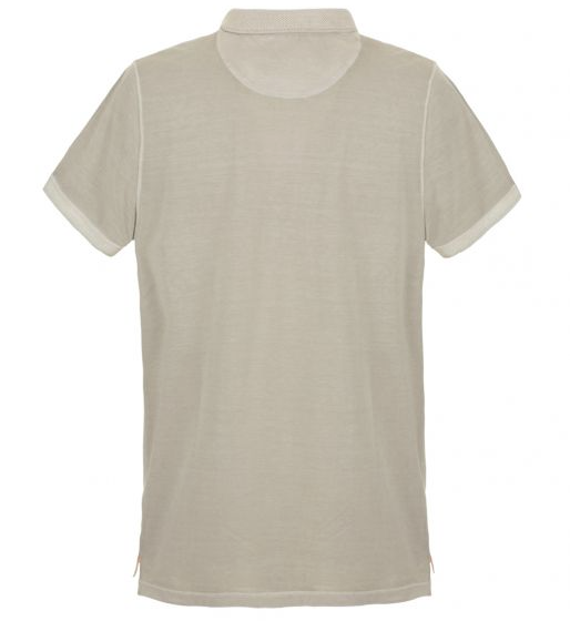 Beige Cotton Men Polo Shirt