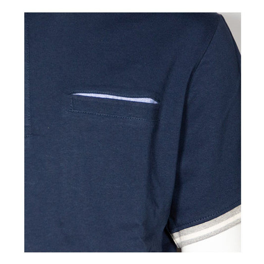 Blue Polyester Men Polo