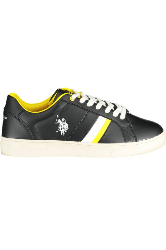 Black Polyester Men Sneaker