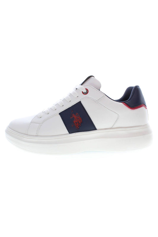 White Polyester Men Sneaker