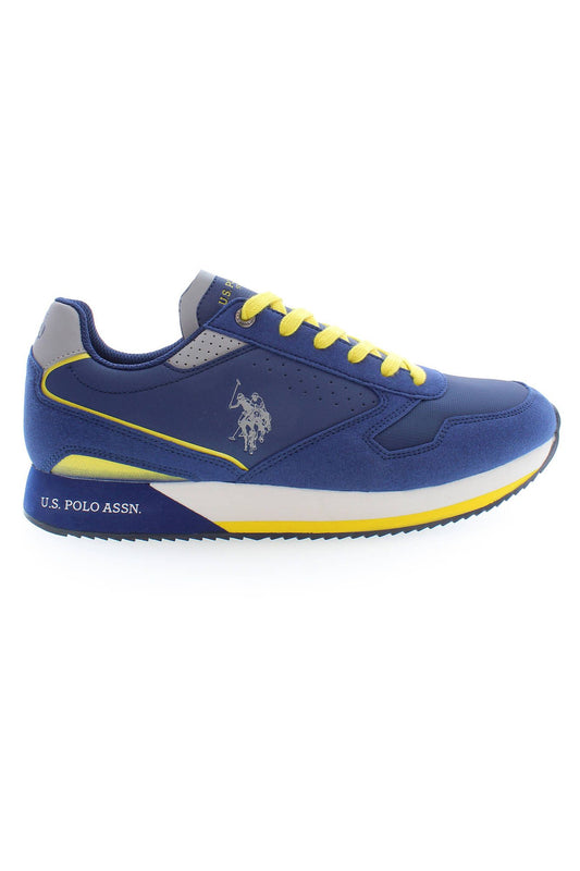 Blue Polyester Men Sneaker