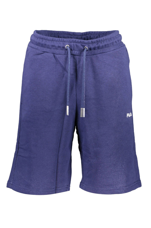 Blue Cotton Men Bermuda