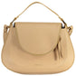 Beige Leather Women Handbag