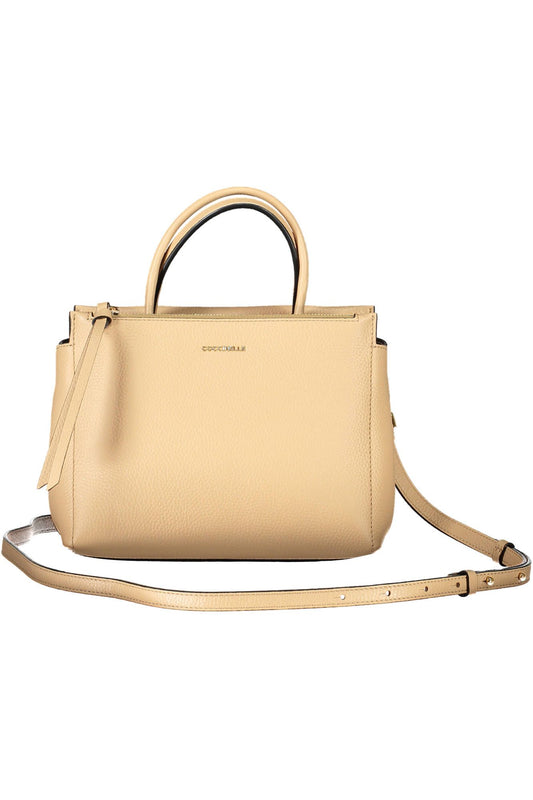 Beige Leather Women Handbag