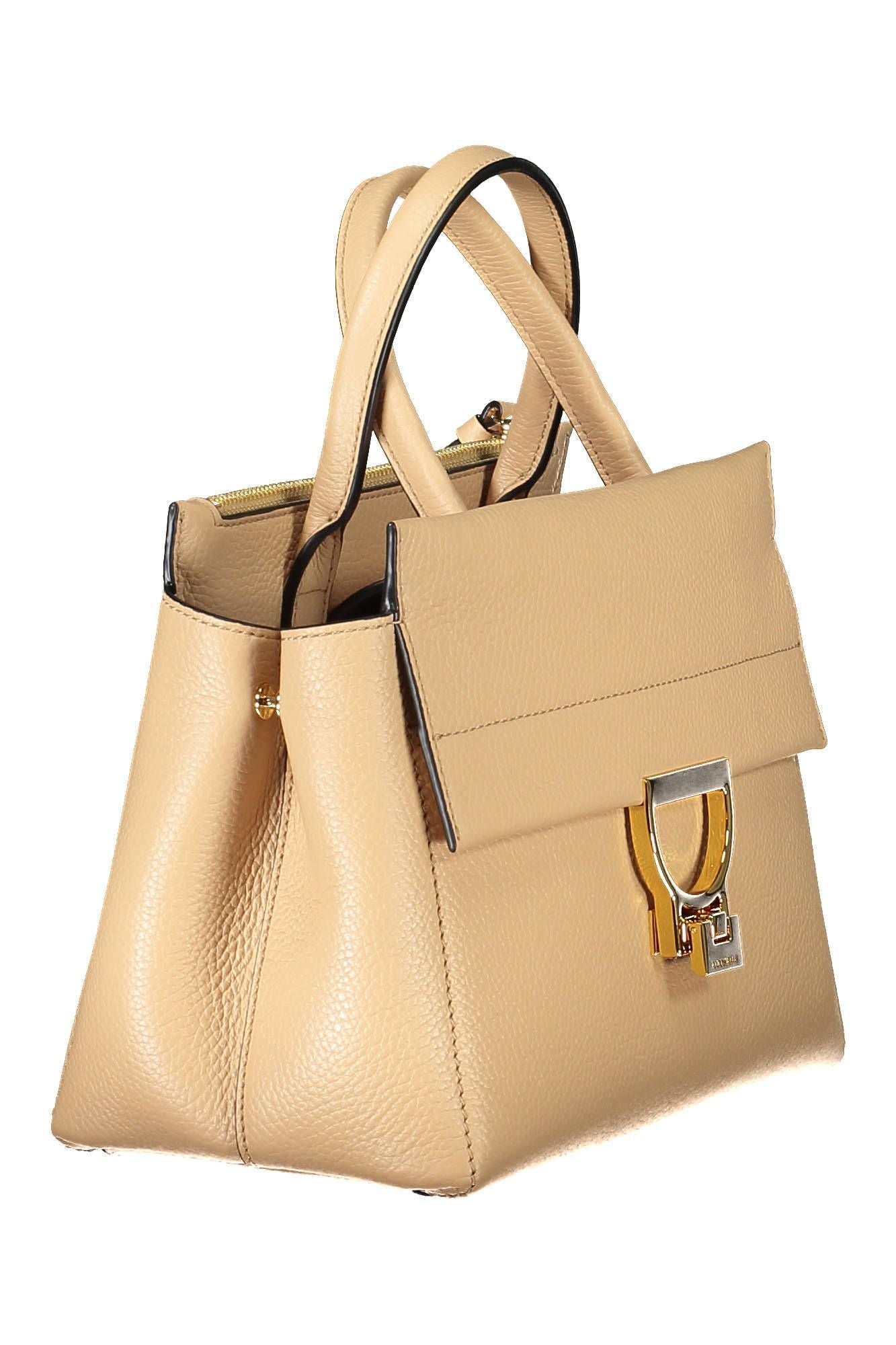 Beige Leather Women Handbag