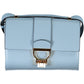 Light Blue Leather Women Handbag