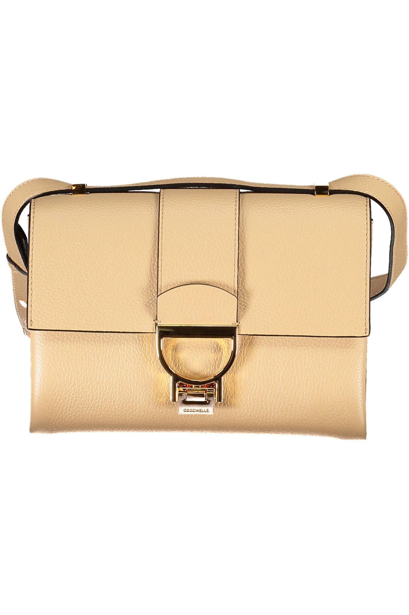 Beige Leather Women Handbag