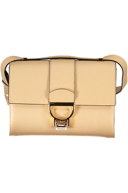 Beige Leather Women Handbag