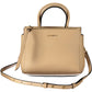 Beige Leather Women Handbag