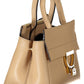 Beige Leather Women Handbag