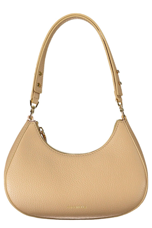 Beige Leather Women Handbag