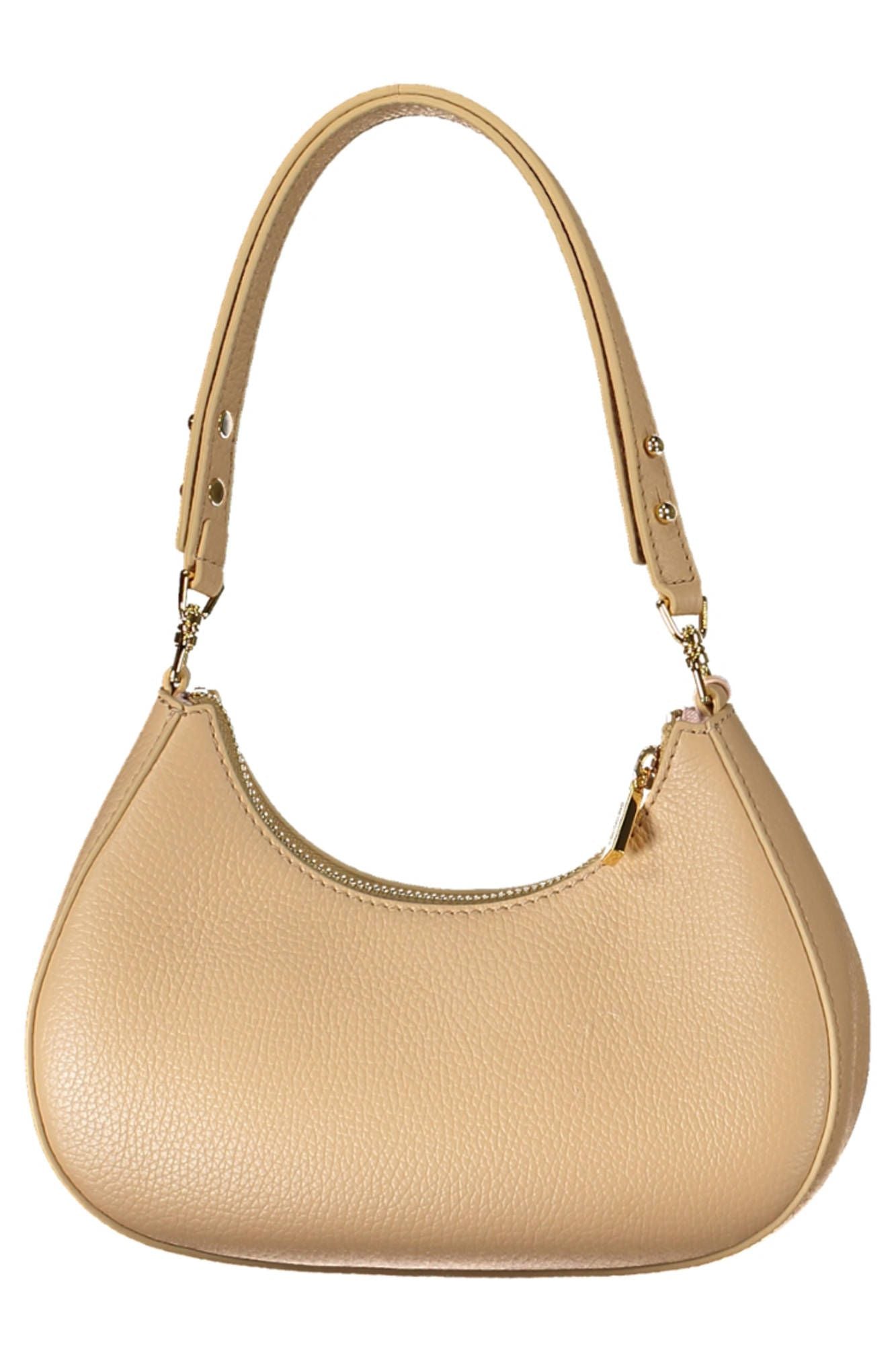 Beige Leather Women Handbag