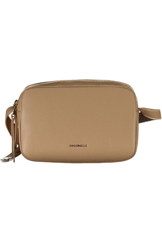 Beige Leather Women Handbag