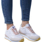 White Polyester Women Sneaker