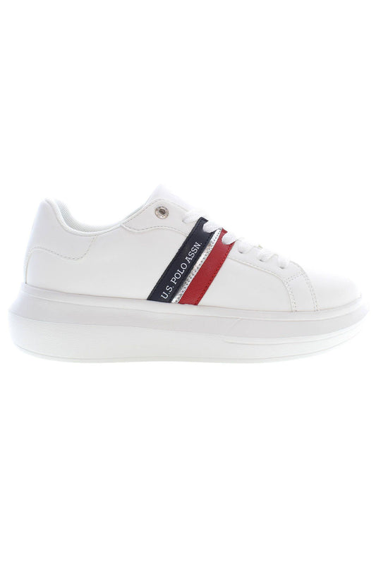 White Polyester Women Sneaker