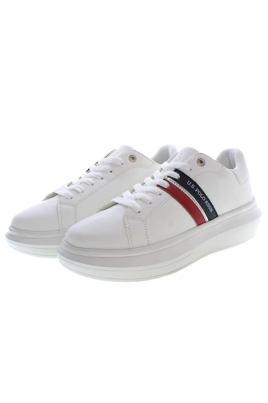 White Polyester Women Sneaker