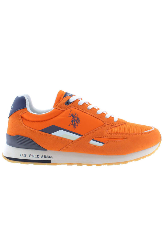 Orange Polyester Men Sneaker