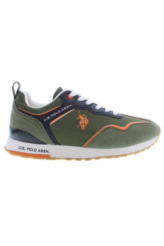 Green Polyester Men Sneaker
