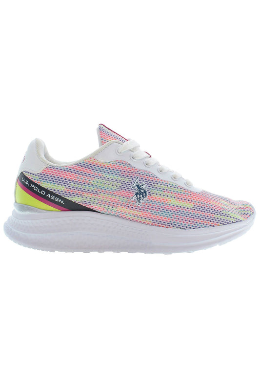 White Polyester Women Sneaker